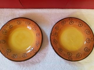 2 Pc Set Tabletops Unlimited Ambrosia Tangerine (orange) Dinner Plates