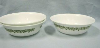 3 Vintage Mcm Corelle Spring Blossom Green Crazy Daisy Cereal Soup Bowls