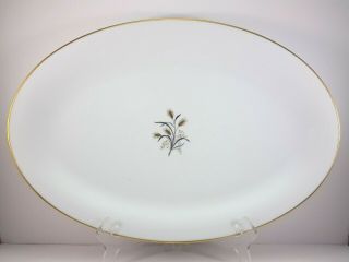 Noritake Wheatcroft 5852 Oval Serving Platter 16 " White And Gold