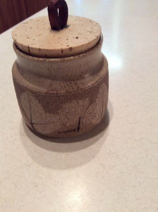 Wizard of Clay Bristoleaf Handmade Pottery Small Jar Cork Top 2