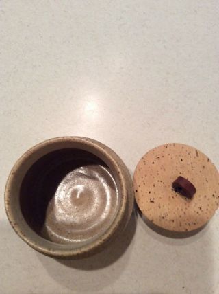 Wizard of Clay Bristoleaf Handmade Pottery Small Jar Cork Top 3