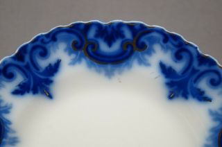 Grindley Clifton Pattern Flow Blue Semi Porcelain Dinner Plate C.  1891 - 1914 2