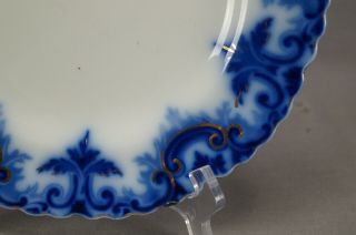 Grindley Clifton Pattern Flow Blue Semi Porcelain Dinner Plate C.  1891 - 1914 4