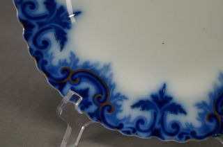 Grindley Clifton Pattern Flow Blue Semi Porcelain Dinner Plate C.  1891 - 1914 5