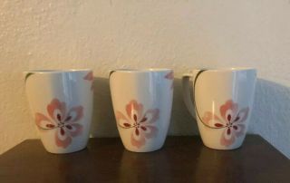Corelle Pretty Pink Coordinates Dishes Squared Big Porcelain Cups Mugs Set Of 3 2