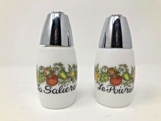Vintage Corelle Corning Spice Of Life Salt & Pepper Shakers By Gemco