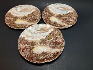 Johnson Bothers Old English Country Side 3 Fruit Bread Butter Dessert Plates 6 "