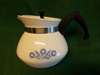 Corning Ware 3 Cup Blue Cornflower Teapot With Lid Tea Pot Water Kettle