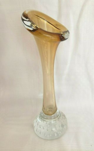Aseda Glasbruk Topaz/Ochre/Yellow Glass ' Jack in the Pulpit ' Vase 2