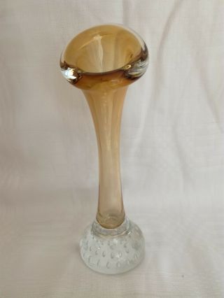 Aseda Glasbruk Topaz/Ochre/Yellow Glass ' Jack in the Pulpit ' Vase 3