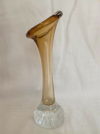 Aseda Glasbruk Topaz/Ochre/Yellow Glass ' Jack in the Pulpit ' Vase 4