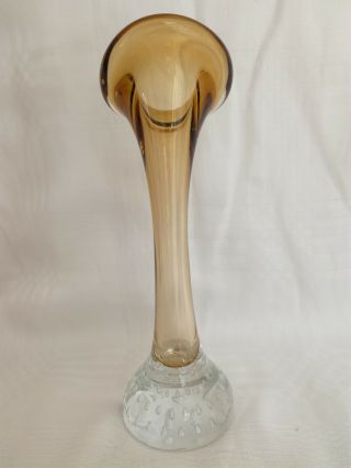 Aseda Glasbruk Topaz/Ochre/Yellow Glass ' Jack in the Pulpit ' Vase 5