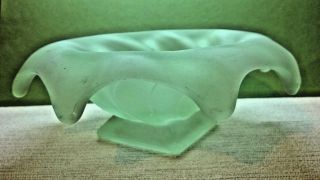 Vintage Bagley & Co Frosted Green Glass (equinox) Dish / Bowl Ref: 933