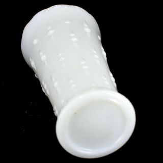 Vintage Teardrop & Pearl Pattern White Milk Glass Vase 4