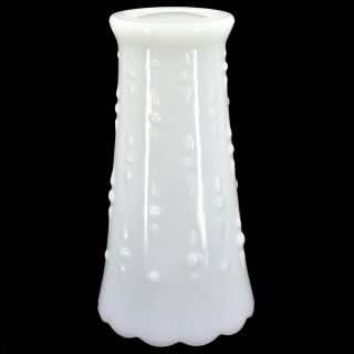 Vintage Teardrop & Pearl Pattern White Milk Glass Vase 5