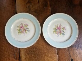 Vintage Set Of 2 Homer Laughlin Georgian Eggshell Chateau Blue Dinner Plates
