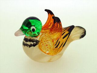 Blown Glass Mandarin Duck Art Glass Handmade Home Decor
