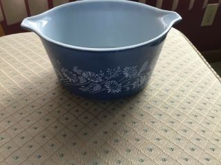 Vintage Pyrex Blue & White Colonial Mist 473 - B Casserole Dish U.  S.  A.  Made
