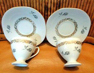 Set Of 2 Chodziez Demitasse Cups And Saucers / Vintage Made In Poland