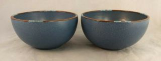 Set Of 2 Dansk Mesa Sky Blue Fruit Mixing Bowls