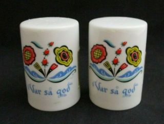 Berggren Originals Porcelain Salt Pepper Shaker Set " Var Sa God " Made In Sweden