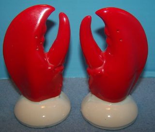 Great Vintage Shawnee Kenwood Lobster Large Salt Pepper Shakers S/p