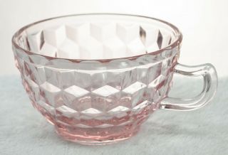 Pink Cube Cubist Cup Jeannette Depression Glass
