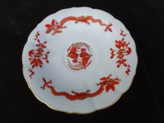 Antique Meissen " Red Court Dragon " Flat Cup Saucer (only)