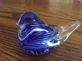 St.  Clair Swirl Bird Paper Weight Elwood Glass Co No Chip Or Cracks