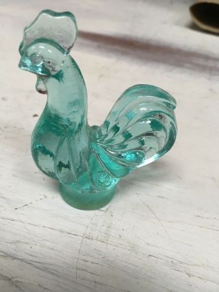 Fenton Art Glass Mini Aqua Rooster