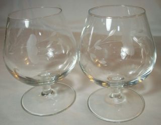 Princess House Heritage: Set Of 2 Small Brandy Snifter Glasses: 4 - 1/4 - In: Exc:nr