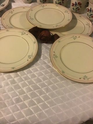 Exquisite Set Of 5 - Lenox Rose Manor - Pink Salad/bread & Butter Plates 81/4”