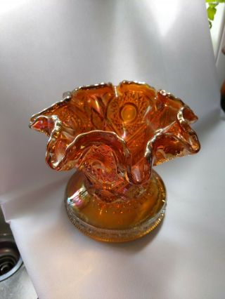 Antique Imperial Carnival Glass Marigold Fashion Punch Bowl Base