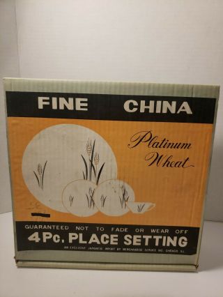 Platinum Wheat Fine China Japan 4 Pc Place Setting