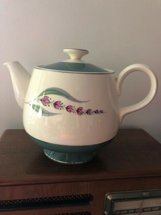 Vintage Homer Laughlin Eggshell Cavalier Teapot Jade,  Floral F53n5