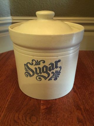 Pfaltzgraff Yorktowne Stoneware Sugar Canister With Lid Jar Made In Usa