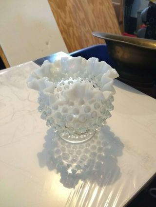 French Opalescent Moonstone Hobnail Glassware