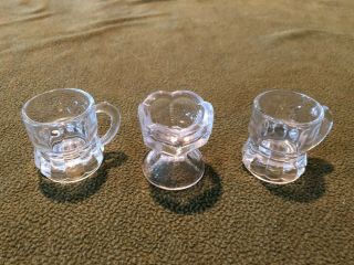 3 Antique Federal Glass Company Miniature Beer Mug Shot Glass Aperitif