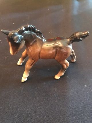 Vintage Beswick Horse Colt Foal Figurine Small Brown Porcelain England