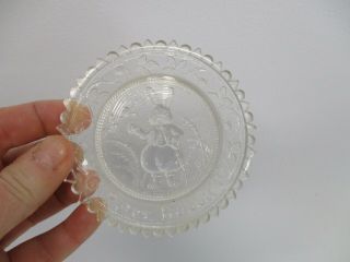 Sweet Vintage Pairpoint Glass 3 1/2 " Miniature Plate With Peter Rabbit