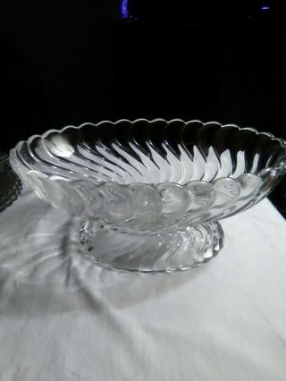 Fostoria Colony Crystal 11 " Oval Cupped Footed Console Or Banana Fruit Bowl