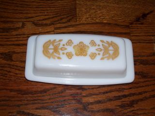 Vintage Pyrex Butterfly Gold Butter Dish.  Look