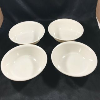 Set Of 4 Vintage Corelle White Microwaveable Cereal Salad Bowls