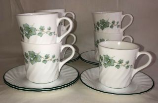 7 Corelle Corning Callaway Ivy 3 1/4 " Cups & Saucers