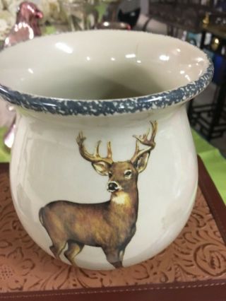 Home And Garden Party Stoneware,  2005 Crock With Deer