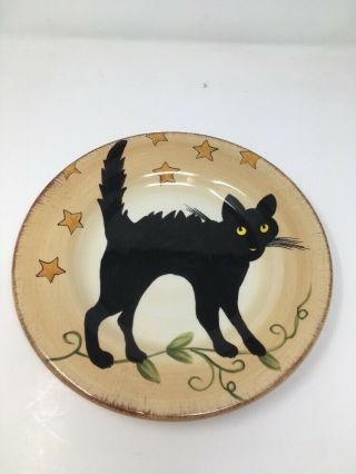 Tabletops Lifestyles Halloween Wonderland Cat Plate