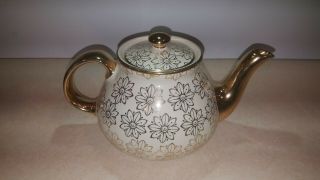 Hall Ivory And Gold Flower Teapot