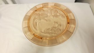 Federal Sharon Cabbage Rose Pink Depression Footed 11 1/2 " Cake Plate Stand