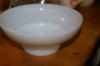 Vintage Milk Glass Bowl Or Pedestal Dish W/straight Rim By E.  O.  Brody Co Usa