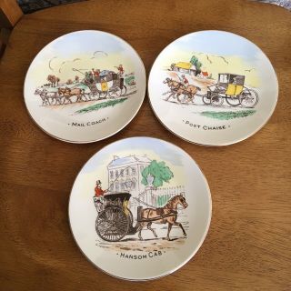 Burgess & Leigh Small Old English Travel Plates Set Of 3 Vintage